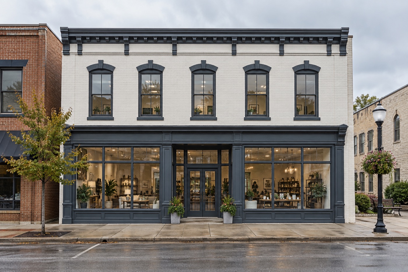 Recently renovated main street commercial building bought at auction and ready for long-term financing